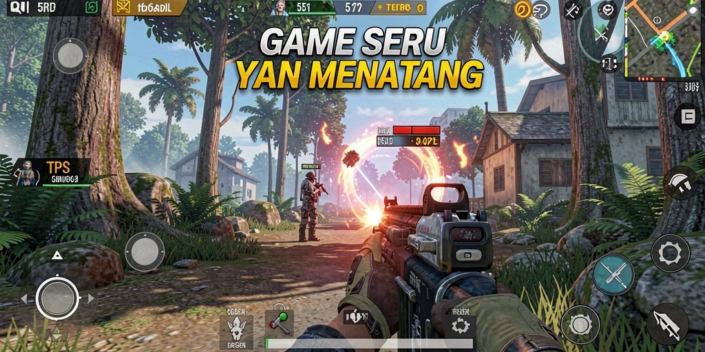 Tangkapan layar gameplay 55RP yang menunjukkan aksi TPS yang menegangkan.