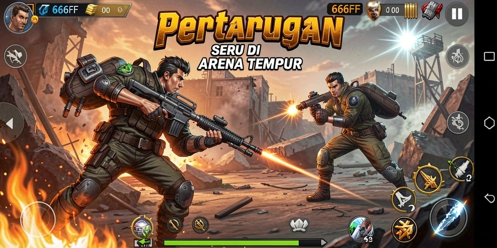 Gameplay seru dengan pertarungan karakter yang menarik di 666FF.