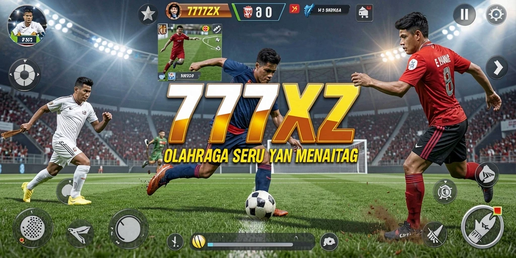 Tampilan gameplay 777ZX dengan aksi seru pertandingan olahraga.