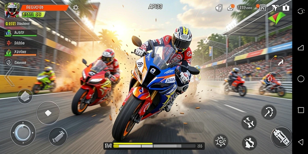 Gameplay seru balapan motor di API33 dengan grafis mengagumkan.
