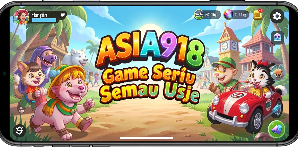 Tangkapan layar utama ASIA918 menampilkan gameplay seru dan dinamis.