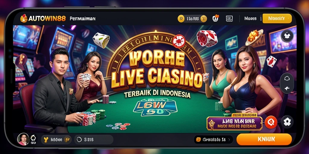 Screenshot gameplay Live Casino AUTOWIN88 dengan dealer langsung
