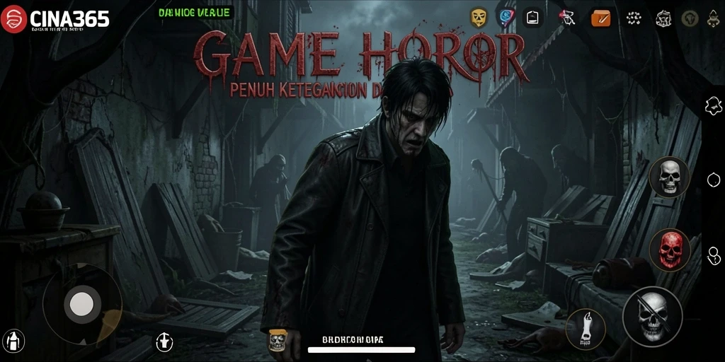 Tampilan gameplay menegangkan dari CINA365 yang penuh dengan kejutan horor.