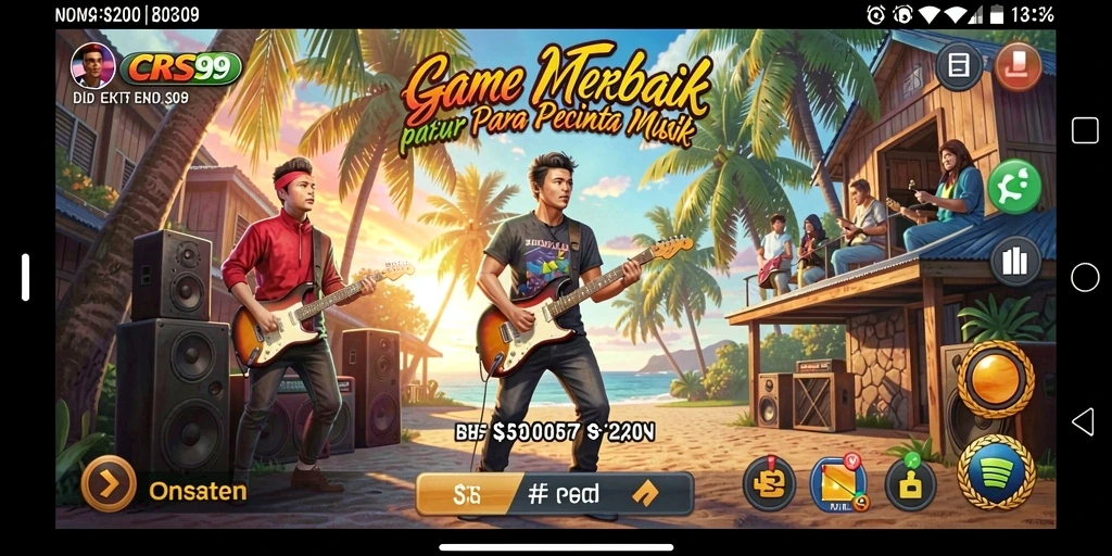 Screenshot gameplay CRS99 menampilkan aksi seru dalam game musik.