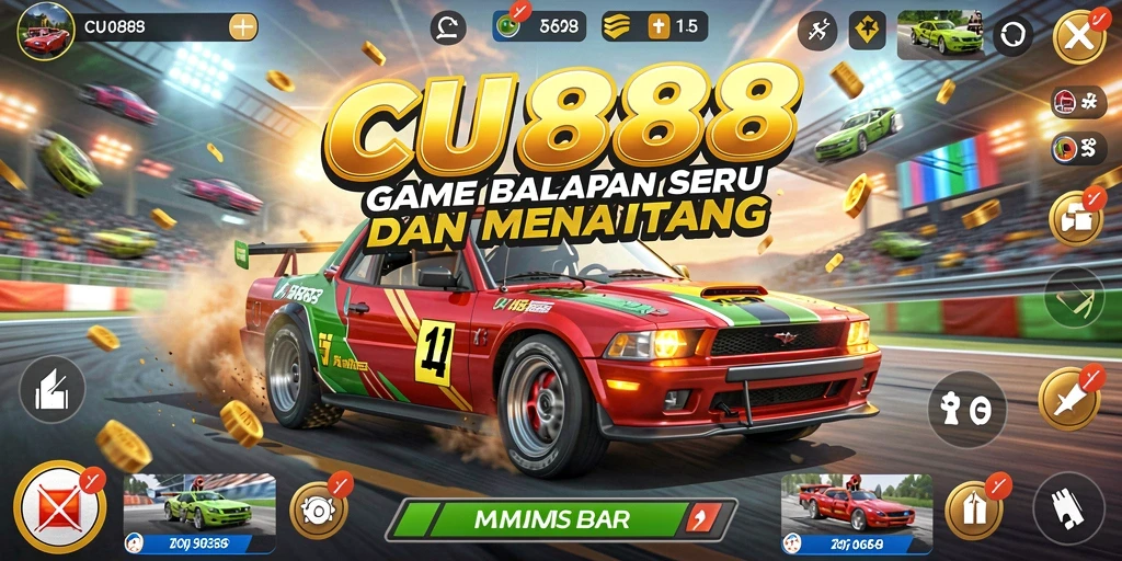 Screenshot utama CU888 menampilkan balapan yang mendebarkan dengan grafik berkualitas tinggi.