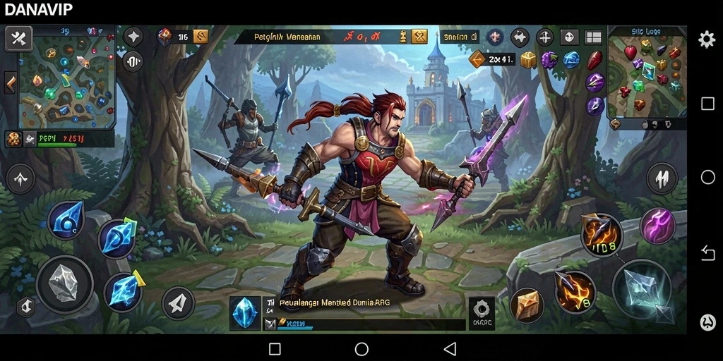 Screenshot utama DANAVIP menampilkan aksi mendebarkan dalam dunia ARPG.