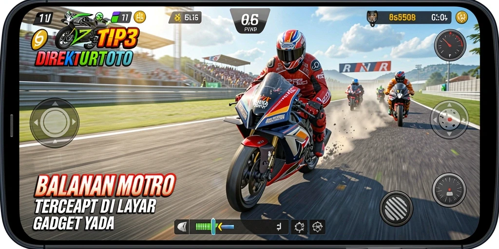 Tampilan gameplay seru dari balapan motor di DIREKTURTOTO.