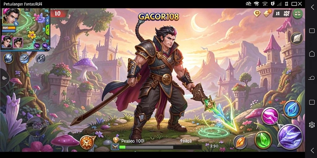 Screenshot menunjukkan pertarungan seru dengan monster dalam GACOR108.