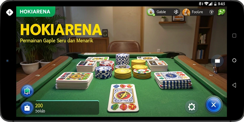 Gameplay seru HOKIARENA dengan tampilan papan Gaple yang menarik.