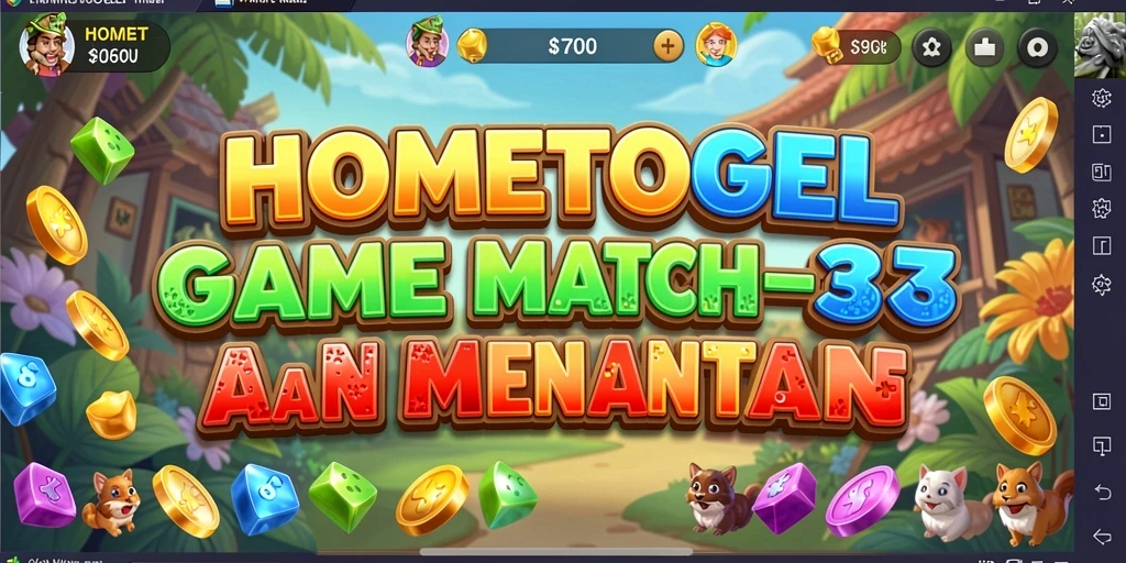Gameplay seru HOMETOGEL dengan elemen Match-3.