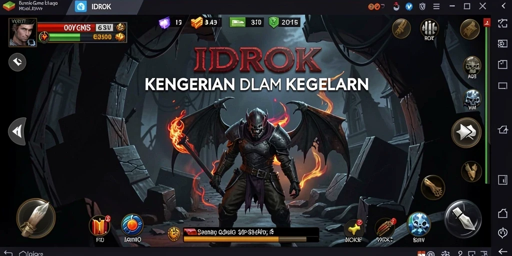 Tampilan gameplay menegangkan dari IDROK saat menjelajahi kegelapan.