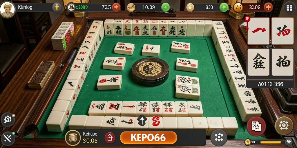 Tampilan gameplay seru dalam game Mahjong KEPO66.