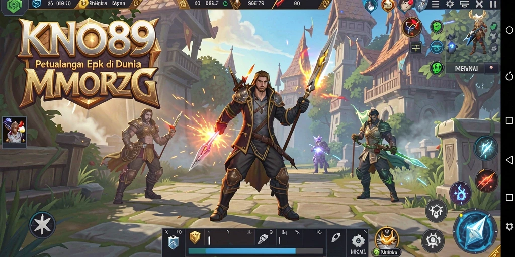 Screenshot gameplay KNO89 yang menunjukkan aksi pertempuran antar karakter MMORPG.