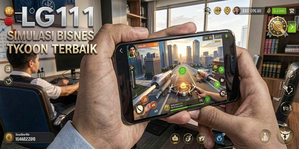 Tampilan gameplay LG111 yang seru dalam membangun bisnis.