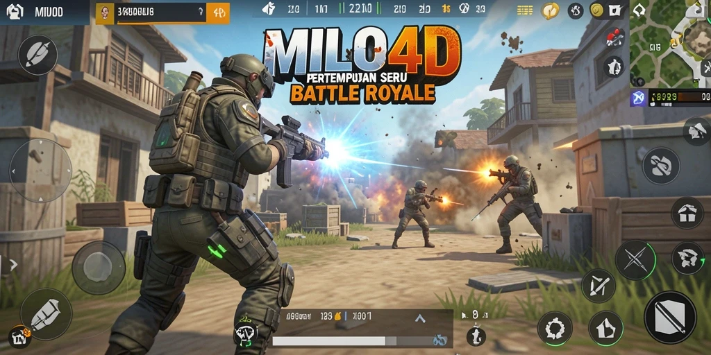 Tangkapan layar gameplay seru dalam pertempuran Battle Royale.