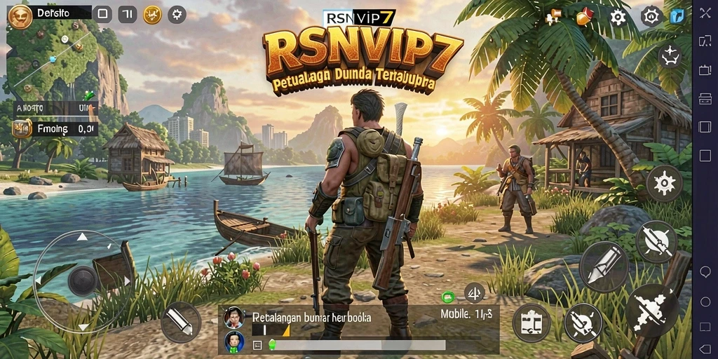 Screenshot gameplay RSNVIP7 yang menampilkan eksplorasi dunia terbuka.