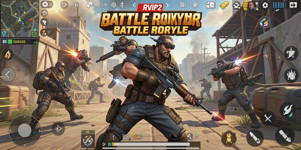 Tangkapan layar dari gameplay seru dalam RVIP2 Battle Royale.