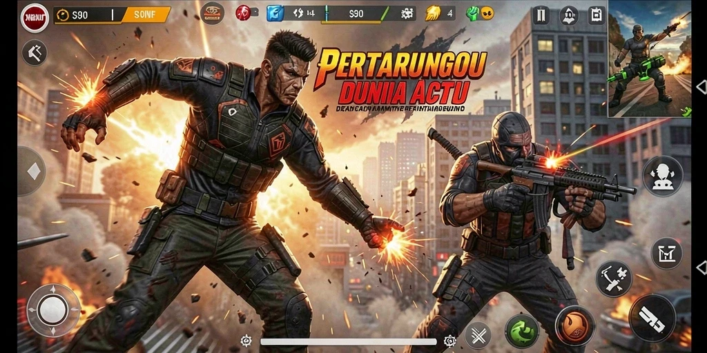 Screenshot S80 menampilkan aksi seru dalam pertarungan mendebarkan.
