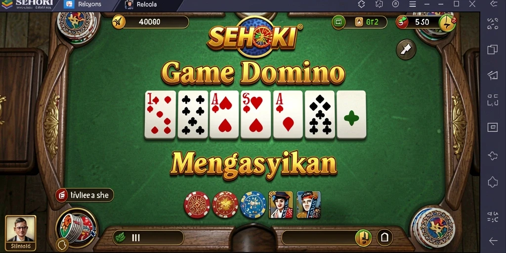 Tampilan gameplay SEHOKI yang seru dan interaktif dalam permainan Domino.