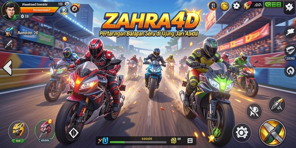 Tampilan permainan balap ZAHRA4D yang menegangkan dan dinamis.